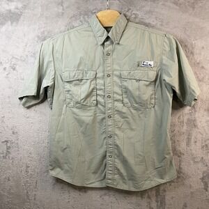 "BRANSON BAY" Mens L Short‎ Sleeve Light Green Vented Fishing Shirt